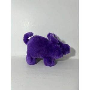 Rare PURPLE 1986 Iwaya Electronic Plush Pig Walking Talking Oink Animated Toy